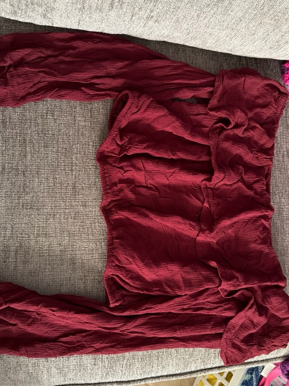 Streetwear Society Women's Burgundy Long-Sleeve Cropped Top